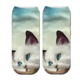 New 3D Print Funny Cute Cartoon Kitten Unisex Short Socks Creative Colorful Multiple Cat Face Happy Low Ankle Socks For Women