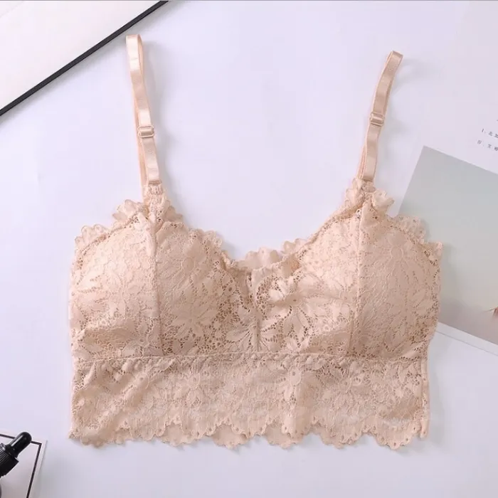 2020 New Arrival Women Push Up Wireless Lace Bra Top Women Plus Size Bralette Underwear Lingerie Full Cup