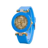 2020 Hot sale Fashion Black Geneva Casual CHHC Quartz Women watches Crystal Silicone Watches  men's Wrist Watch