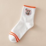 Japanese Kawaii Women Animals Cartoon Tube Socks Cute Egg Rabbit Panther Cotton Long Socks Female and Ladies Pink Milk White Sox