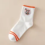 Japanese Kawaii Women Animals Cartoon Tube Socks Cute Egg Rabbit Panther Cotton Long Socks Female and Ladies Pink Milk White Sox