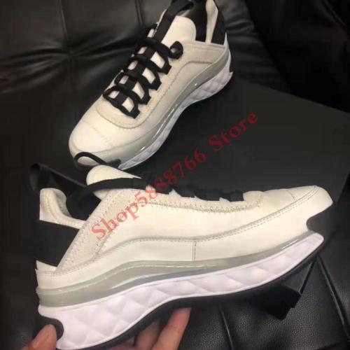 Designer Brand Luxury Sneakers Casual Shoes Women High Quality 2019 Genuine Leather Fashion lacet Black Shoes for Women