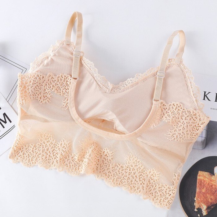 Fahion V-Neck Lace Gathered Bra Set Female Wrapped Chest Women Lace Bras With Briefs