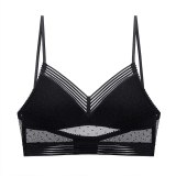 New Sexy Low Back Lace Bralette White Bra Bustier Crop Top Polka dot mesh Ultra Thin Underwear Women Lingerie Sexy Tank Tops Bra