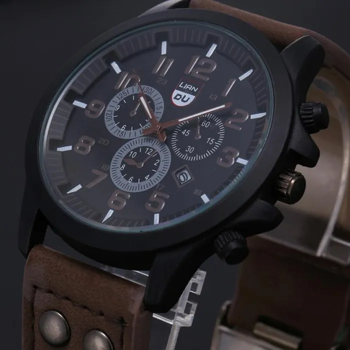 2019 Vintage Classic Watch Men Watches Stainless Steel Waterproof Date Leather Strap Sport Quartz Army relogio masculino