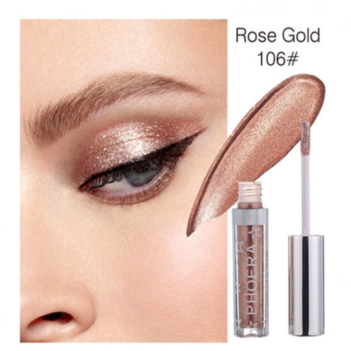 Attractive Gleaming Metal Eyeshadow High Quality Fashion Popular Liquid Eyeshadow Portable Sparkling  Eye MAKEUP Tool TSLM2