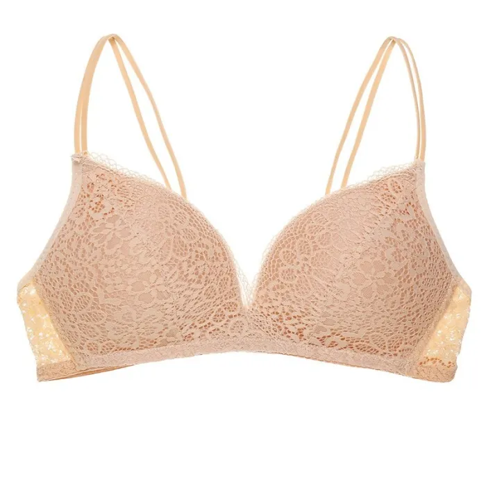 FINETOO Women Bra Sexy Lace Bralette Floral Wireless Bra Female Underwear A B Cup Sexy Lingerie Soft Solid Color Bras Brassiere