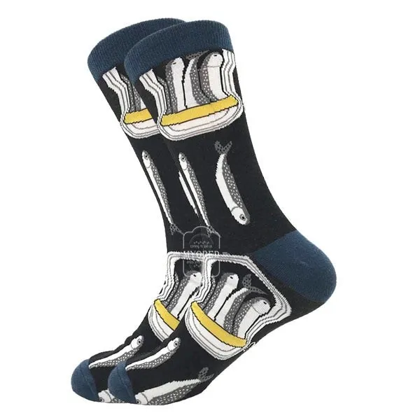 MYORED 2019 date men dress color comfortable pair roller skateboard for causal reason funny wedding socks socks shark geometry