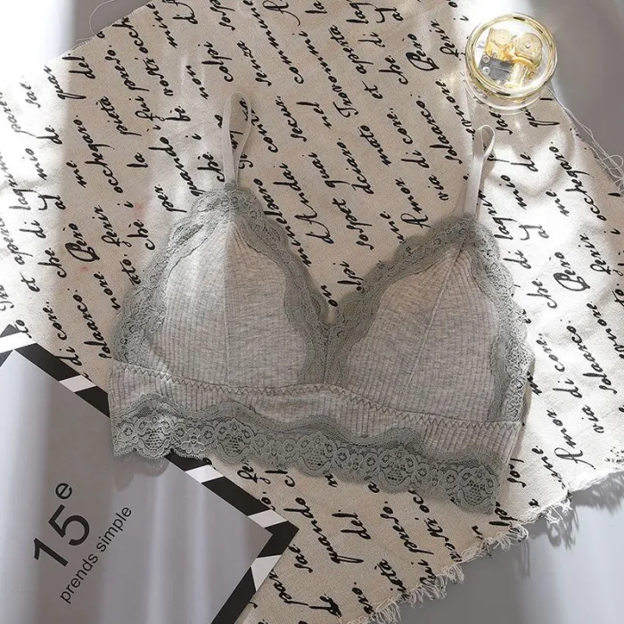 Women Lace Wireless Padded Seamless Bra Sexy Bra Cotton Lingerie Breathable Underwear