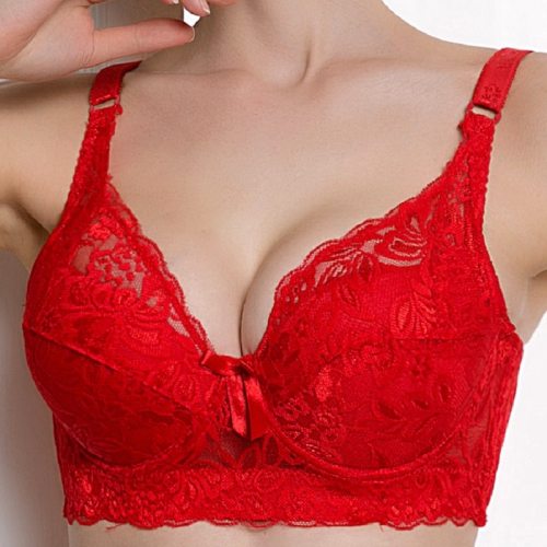 Plus size Foreign Trade Ultra-thin Lace Sexy Thin Cotton Cup Plump Big Push Up Bra  Bralette Encaje Sexy Bra modis lingerie