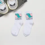 Japanese Kawaii Women Animals Cartoon Tube Socks Cute Egg Rabbit Panther Cotton Long Socks Female and Ladies Pink Milk White Sox