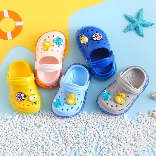 kids Mules & Clogs summer baby boys girls Cartoon sandals flat heels solid cartoon slippers children's garden shoes