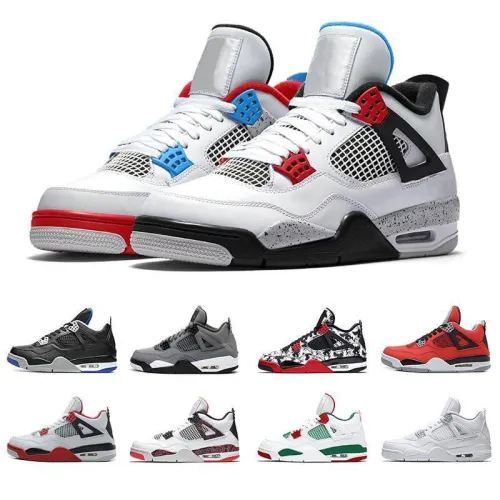 2019 Hot Basketball Shoes Retro 4 Men Mens Pure Black Laser Sport Black Royal From Outdoor Sneakers Designer Shoes US7-13