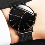 2020 Minimalist Men's Fashion Ultra Thin Watches Simple Men Business Stainless Steel Mesh Belt Quartz Watch