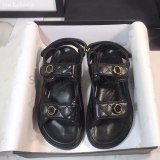 2020 Sandal Summer magic stick white black cowskin Genuine leather platform fashion sandals women Flats shoes size 35-40