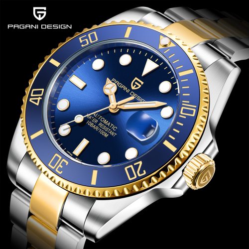 New  DESIGN 100m Waterproof Mechanical Watch NH35A Movement Classic Blue Dial Luxury Men Automatic Watches Stainless Steel