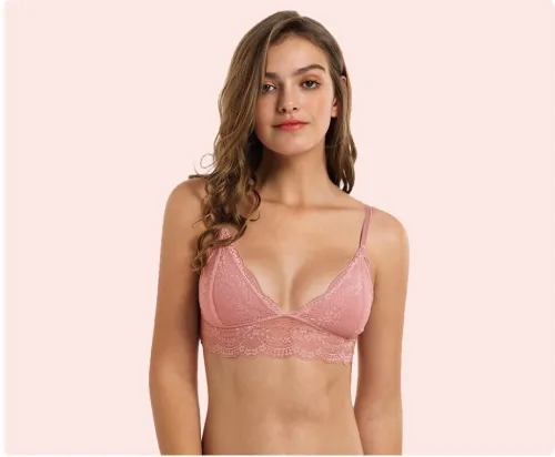 Women Sexy Lace  Bra Top Lingerie Underwear Intimate Bra 3/4 Cups Crop Top Unlined Soft Ultrathin  Bras Translucent