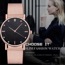 Watch Women Dress Stainless Steel Band Analog Quartz Wristwatch Fashion Luxury Ladies Golden Rose Gold Watch Clock Analog