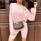 Casual solid outfits women's two piece suit with belt Home loose sports tracksuits fashion bicycle suit summer hot 2020