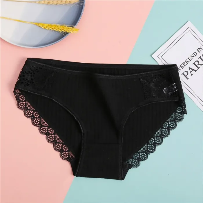 New Sexy Lace Panties For Women Girls Underwear Cotton Panty 2019 Soild Elasticity Comfortable Low-Rise Lingerie Panties M L XL