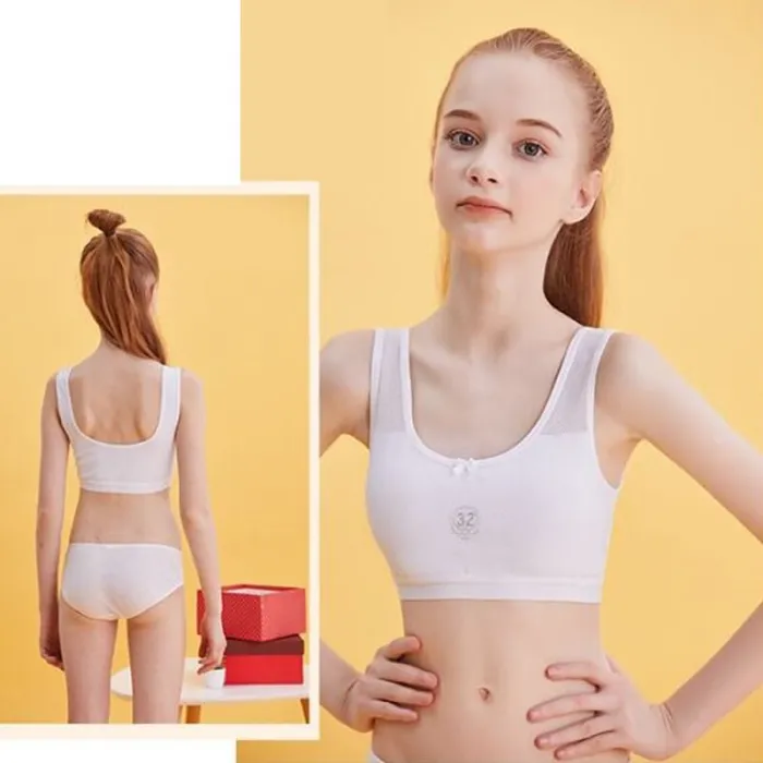 Cotton Soft Teenage Girls Underwear Bras Sports Kids Puberty Girl Bra Young Students Sport Training Bra for Children Underwears