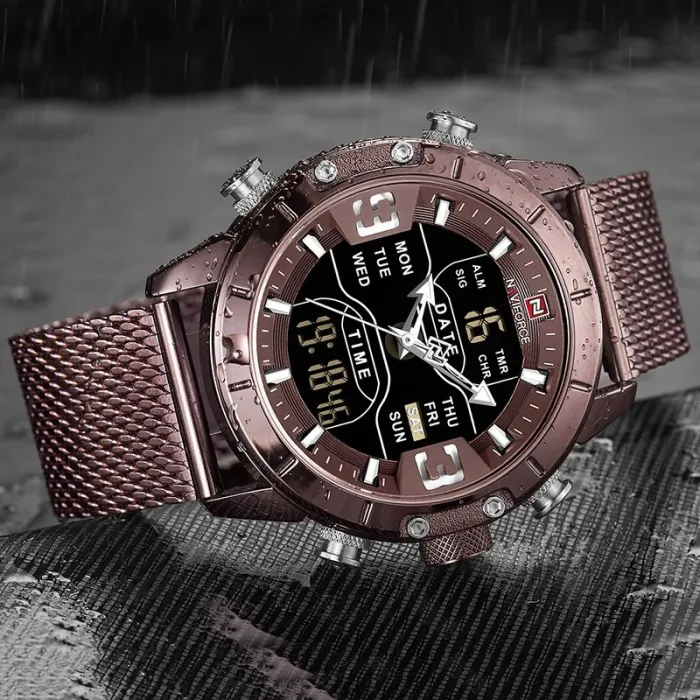 2020 Analog Digital Watches Men Luxury Brand Stainless Steel Sports Men's Watches Digital Waterproof Man Watch