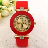 2020 Hot sale Fashion Black Geneva Casual CHHC Quartz Women watches Crystal Silicone Watches  men's Wrist Watch