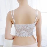 DeRuiLaDy Floral Bralette Padded Soft Push Up Lace Bras for Women Sexy Lingerie Corset Underwear Wire Free Sheer Bra Crop Tops