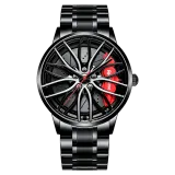 Sports Car Wheel Rim Hub Watches Men Custom Design Sport Car Rim Hub Men Watch Stainless Steel Waterproof Creative Watch