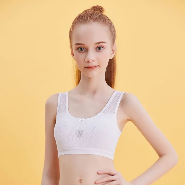 Cotton Soft Teenage Girls Underwear Bras Sports Kids Puberty Girl Bra Young Students Sport Training Bra for Children Underwears