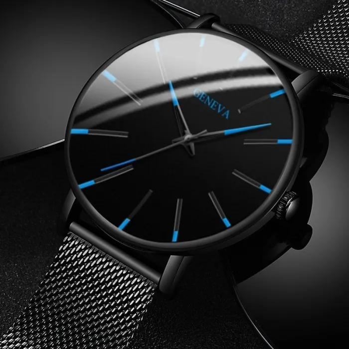 2020 Minimalist Men's Fashion Ultra Thin Watches Simple Men Business Stainless Steel Mesh Belt Quartz Watch