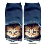 New 3D Print Funny Cute Cartoon Kitten Unisex Short Socks Creative Colorful Multiple Cat Face Happy Low Ankle Socks For Women