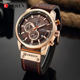 Luxury Brand Men Military Sport Watches Men's Quartz Clock Leather Strap Waterproof Date Wristwatch