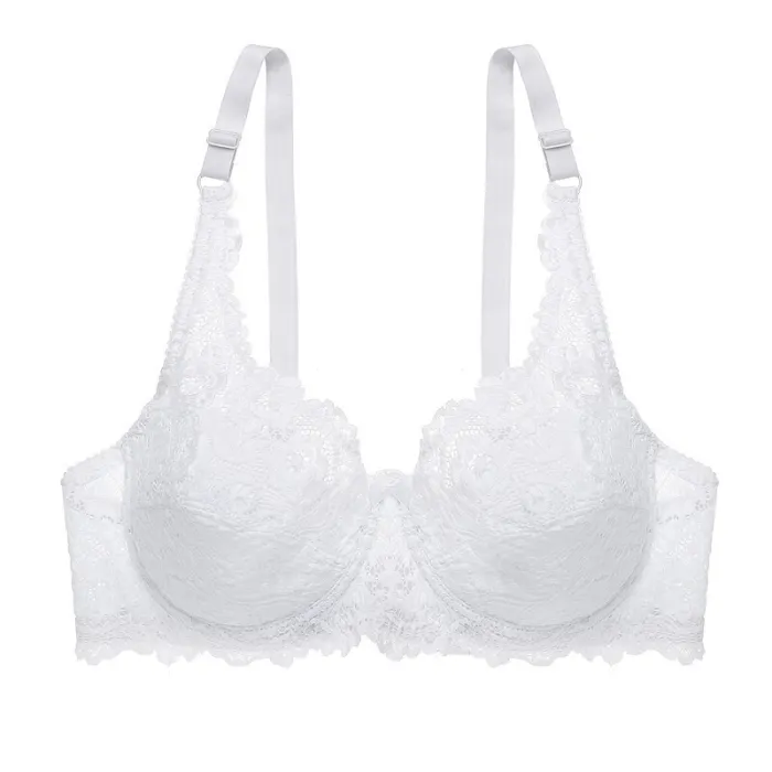 FINETOO Sexy Bra Women Lace Bras B C Cup Floral Brassiere Deep V Underwear Plus Size Bralette Underwire Bra Female Lingerie New
