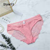 Fashion Women's Sexy Lace Panties Seamless Underwear Briefs Leopard Ice Silk for Girls Bikini Cotton Crotch Transparent Lingerie