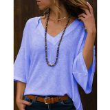 GAOKE White Summer T Shirt Women Casual Womens Tee Shirts V-neck Tshirt Pus Size XL Short Sleeve T-shirt Ladies Women Clothings