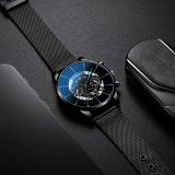 2020 Hollow Men's Watch Fashion Ultra Thin Watches Date Men Business Stainless Steel Mesh Belt Quartz Watch