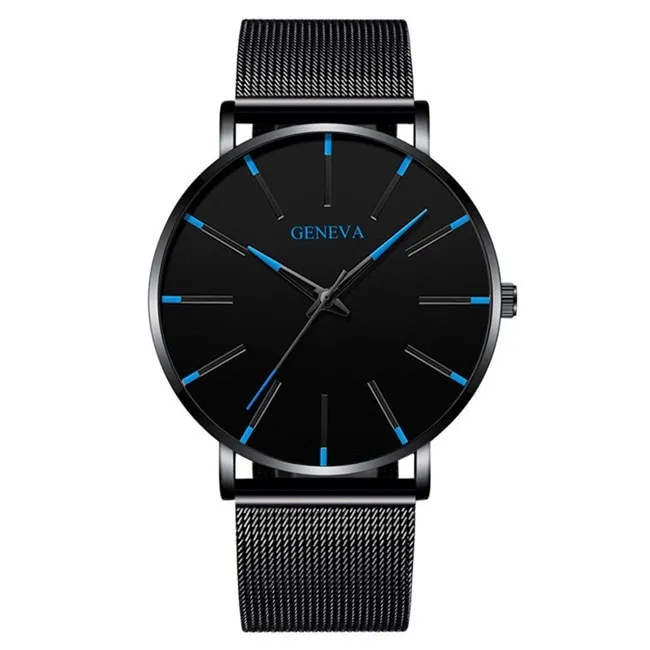 2020 Minimalist Men's Fashion Ultra Thin Watches Simple Men Business Stainless Steel Mesh Belt Quartz Watch