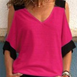 GAOKE White Summer T Shirt Women Casual Womens Tee Shirts V-neck Tshirt Pus Size XL Short Sleeve T-shirt Ladies Women Clothings