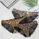 Fashion Women's Sexy Lace Panties Seamless Underwear Briefs Leopard Ice Silk for Girls Bikini Cotton Crotch Transparent Lingerie