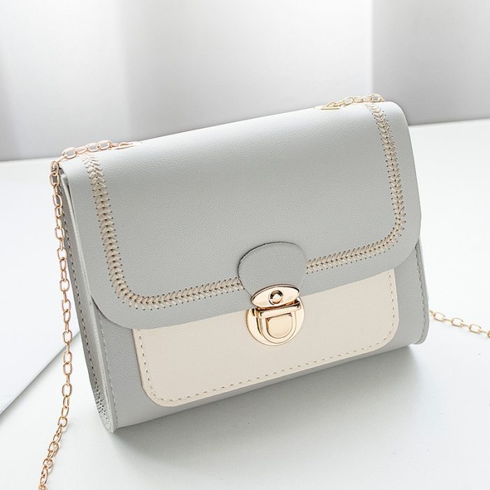 Stitching women's summer shoulder bag chain PU leather ladies messenger bag female small square bag clutch bags 2020 handbags