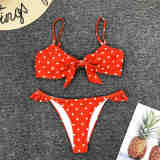 2020 Sexy Blue Bow Polka Dot Bikini Women Swimwear Female Swimsuit Two-piece Bikini set Brazilian Bather Bathing Suit Swim V1672