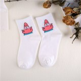 Japanese Kawaii Women Animals Cartoon Tube Socks Cute Egg Rabbit Panther Cotton Long Socks Female and Ladies Pink Milk White Sox