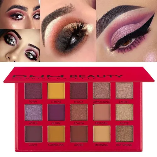 15 Color Nude Shining Eyeshadow Palette Matte Waterproof Anti-staining Pearlescent Makeup Glitter Pigment Smoky Eye Shadow TSLM2