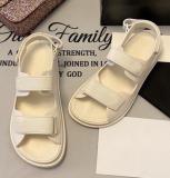 2020 Sandal Summer magic stick white black cowskin Genuine leather platform fashion sandals women Flats shoes size 35-40