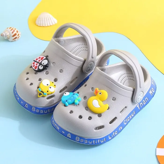 kids Mules & Clogs summer baby boys girls Cartoon sandals flat heels solid cartoon slippers children's garden shoes