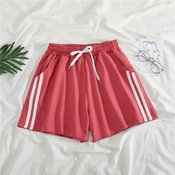 Women Shorts Summer Casual Solid Drawstring shorts high waist loose shorts for girls Soft Cool female short M-2XL
