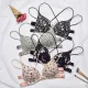 Fashion Floral Print Bra Front Buckle Underwear Seamless Cross Back Women Push Up Bras