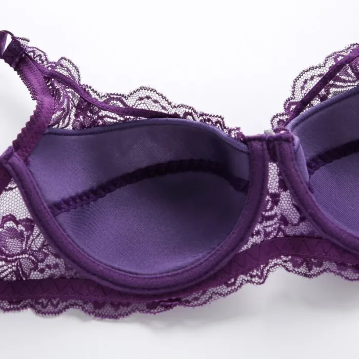 Sexy Gather Push Up Bra Underwire 5/8Cup Lace Brassiere Underwear 32/34/36/38/40 Lady lace intimates Sexy lingerie Undrwear