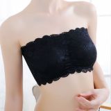 2020 Fashion Women Stretch Sexy Lace Bra Push Up Wire Free Padded Strapless Seamless Tops Three Hook-and-eye Underwear 1800